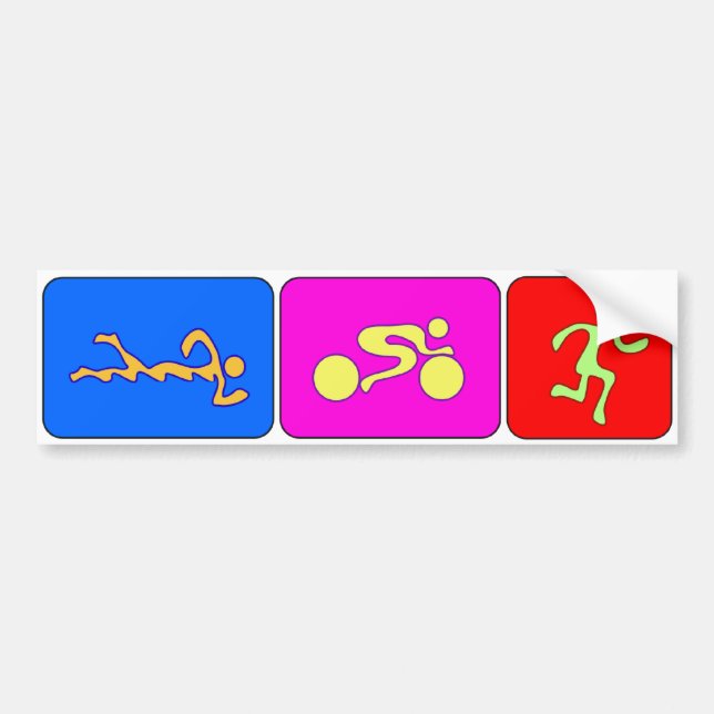 TRI Triathlon Figures Bumper Sticker (Front)