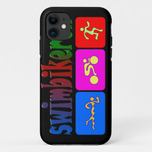 TRI Triathlon Swim Bike Run RAINBOW Design iPhone 11 Case