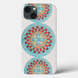 Tri Turquoise Flower iPhone 13 Case