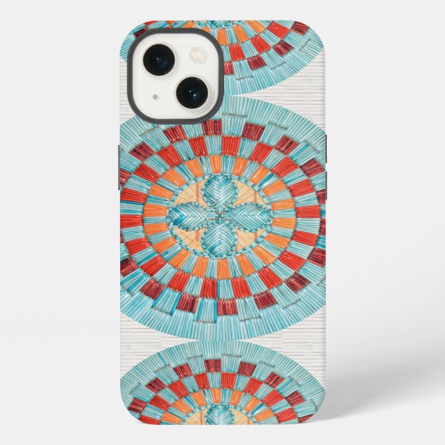 Tri Turquoise Flower iPhone Case (Back)