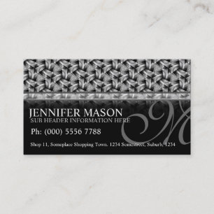 Tri Weave Black+White Pattern Business Cards