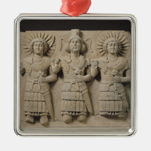Triad of Palmyrene Gods, from Palmyra Region Metal Ornament