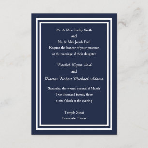 Triage double marine -3x5 Faire-part de mariage
