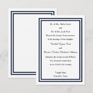 Triage double marine - Faire-part de mariage 3x5