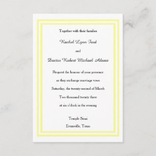 Triage Jaune Doux - 3x5 Faire-part de mariage