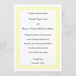 Triage Jaune Doux - 5x7 Faire-part de mariage