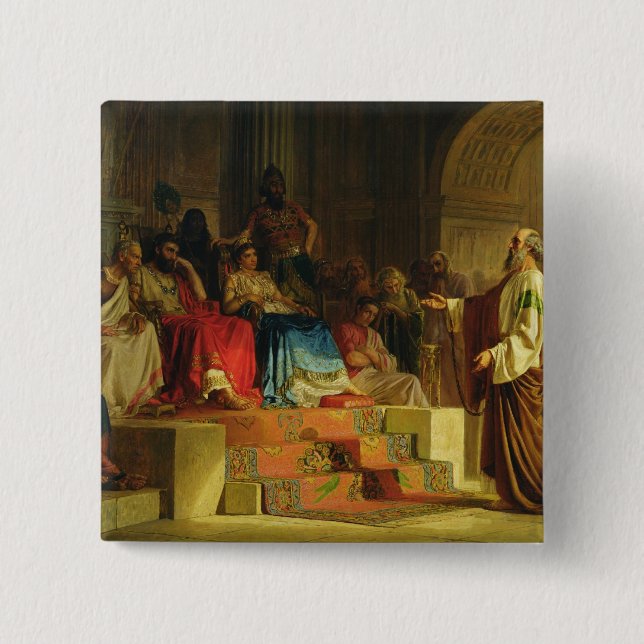 Trial of the Apostle Paul 2 Inch Square Button (Front)