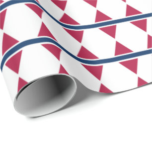 Triangel rows pattern Red blue and White Wrapping Paper
