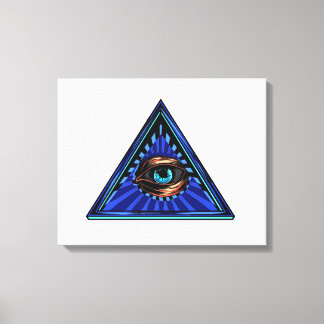 Triangle blue with eye Eye of Providence Canvas Print