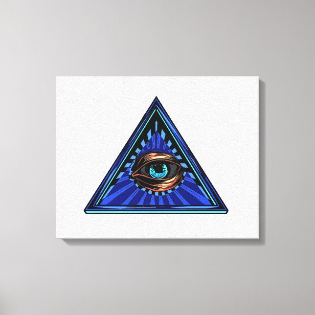 Triangle blue with eye Eye of Providence Canvas Print (Front)