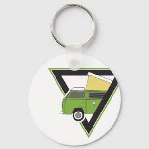 triangle classic green camper van keychain