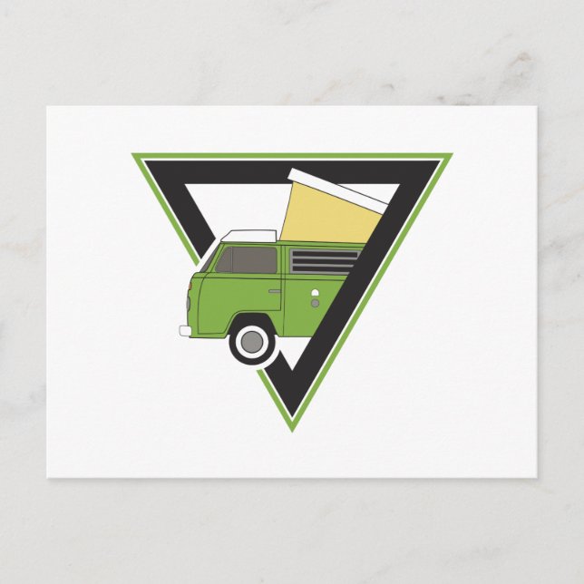 triangle classic green camper van postcard (Front)