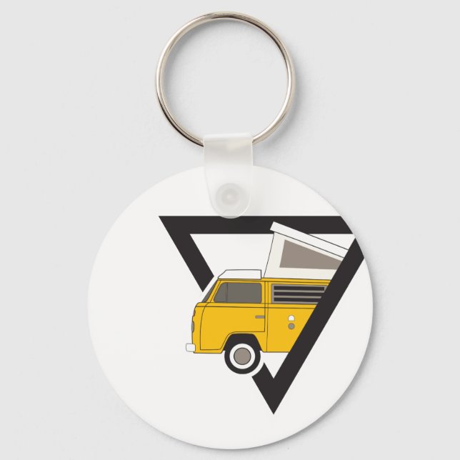 triangle classic yellow bus keychain (Front)