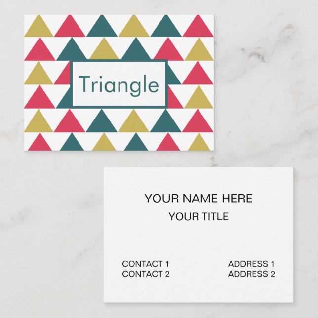Triangle Colourful Geometric Triangle Pattern Business Card (Front/Back)