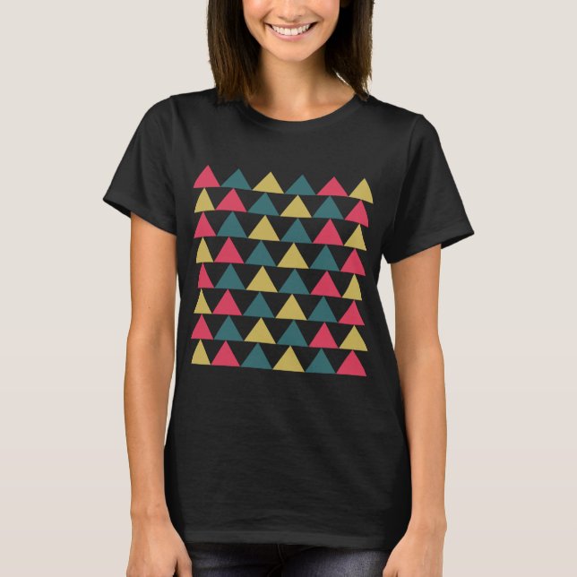 Triangle Colourful Geometric Triangle Pattern T-Shirt (Front)