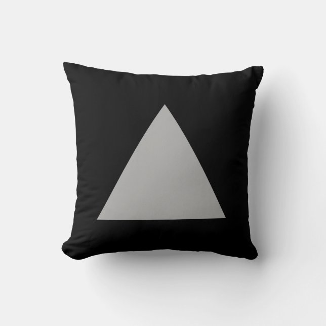 Triangle Colours - 30pc Grey with Black Throw Pillow (Front)