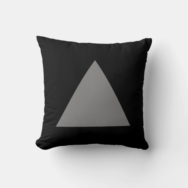 Triangle Colours - 50pc Grey with Black Throw Pillow (Front)