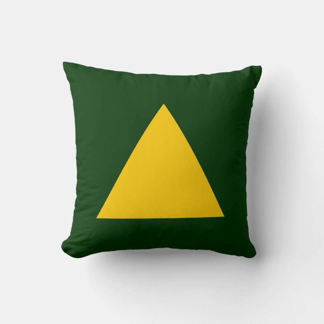 Triangle Colours - Amber and Dk Green Throw Pillow (Front)