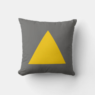 Triangle Colours - Amber and Grey Throw Pillow