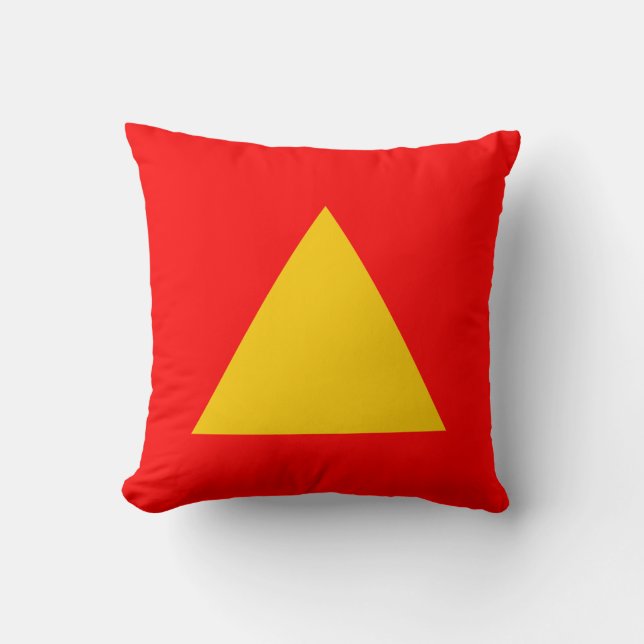 Triangle Colours - Amber and Red Throw Pillow (Front)