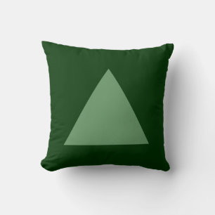Triangle Colours - Army Green on Dk Green Throw Pillow