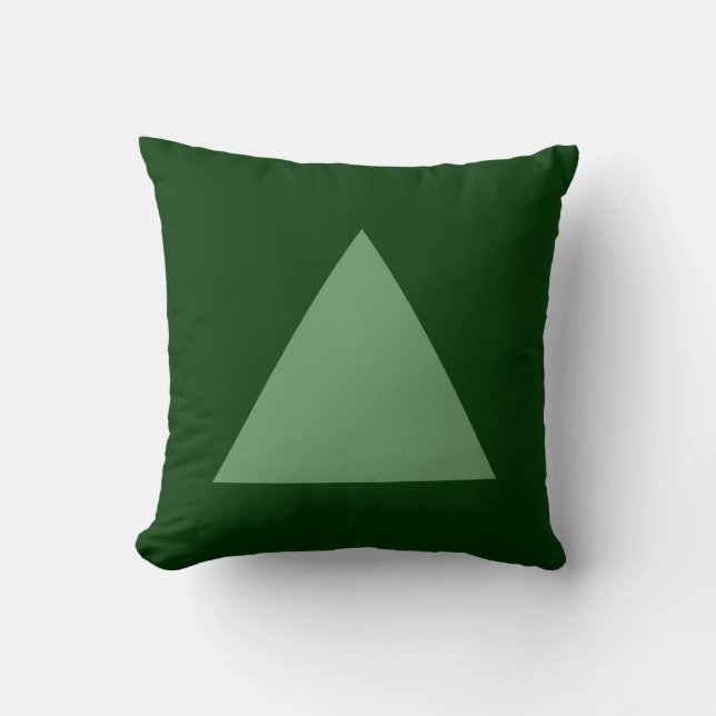 Triangle Colours - Army Green on Dk Green Throw Pillow (Front)