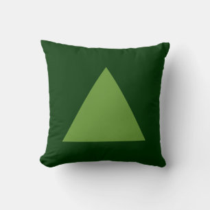 Triangle Colours - Avocado Green on Dk Green Throw Pillow