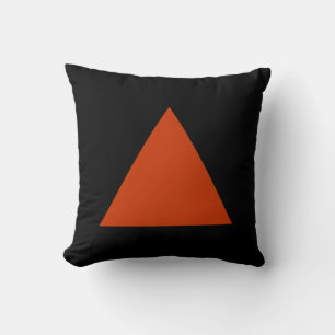 Triangle Colours - Brick Red and Black Throw Pillow