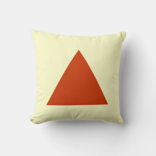 Triangle Colours - Brick Red and Pale Yellow Throw Pillow