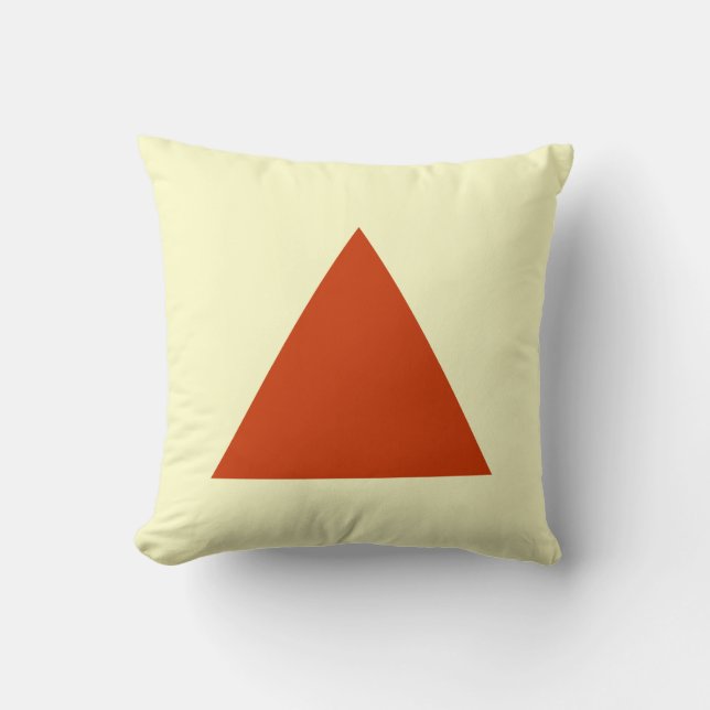 Triangle Colours - Brick Red and Pale Yellow Throw Pillow (Front)