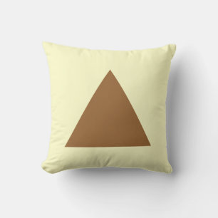 Triangle Colours - Brown on Pale Yellow Throw Pillow