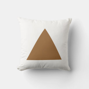 Triangle Colours - Brown on White Throw Pillow