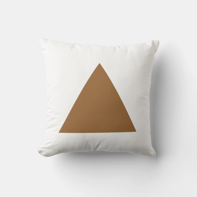Triangle Colours - Brown on White Throw Pillow (Front)
