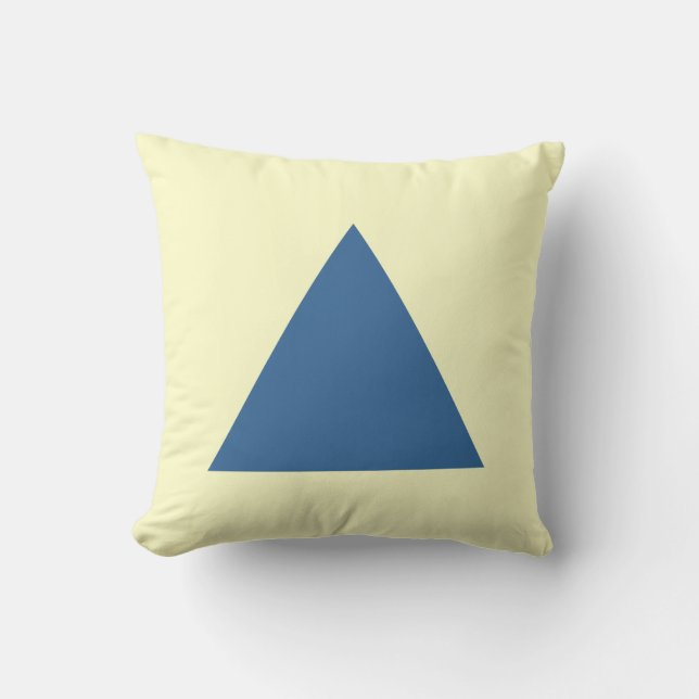 Triangle Colours - Desert Blue and Pale Yellow Throw Pillow (Front)