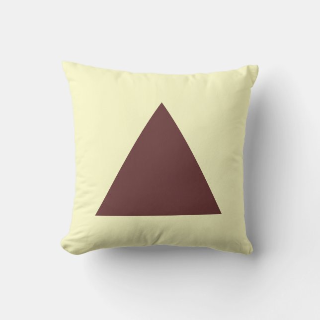 Triangle Colours - Dk Brown and Pale Yellow Throw Pillow (Front)