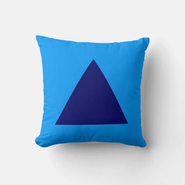 Triangle Colours - Dp Navy and Blue 0099FF Throw Pillow (Front)