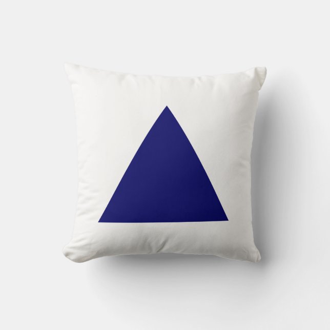 Triangle Colours - Dp Navy and White Throw Pillow (Front)