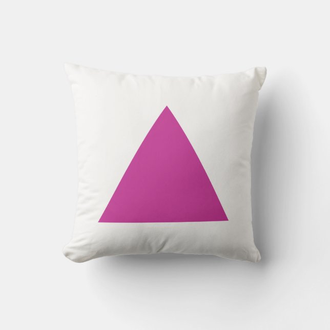 Triangle Colours - Dp Rose with White Throw Pillow (Front)