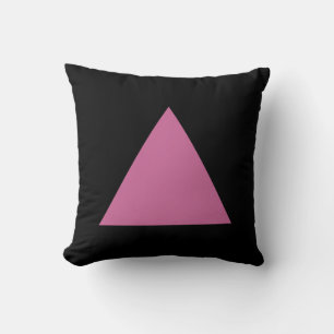 Triangle Colours - Dusty Rose with Black Throw Pillow