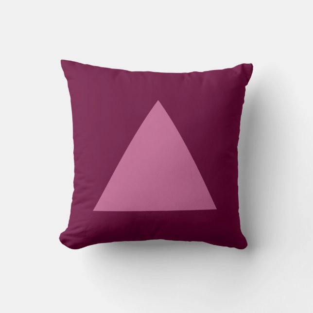 Triangle Colours - Dusty Rose with Dk Crimson Throw Pillow (Front)