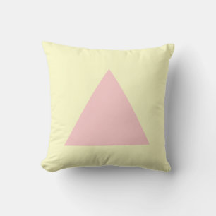 Triangle Colours - Faded Pink and Pale Yellow Throw Pillow