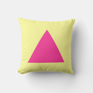 Triangle Colours - Hot Pink with Chalk Yellow Throw Pillow