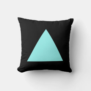 Triangle Colours - Ice Blue and Black Throw Pillow