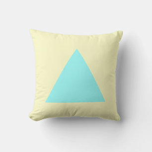 Triangle Colours - Ice Blue and Pale Yellow Throw Pillow