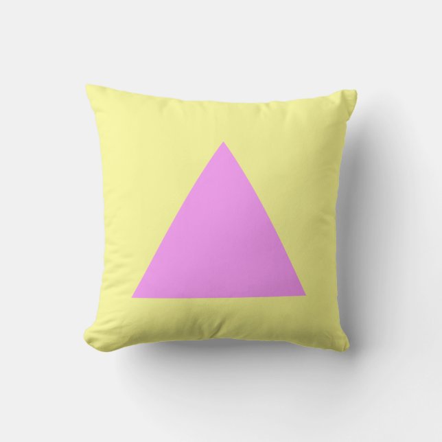 Triangle Colours - Lt Violet on Chalk Yellow Throw Pillow (Front)