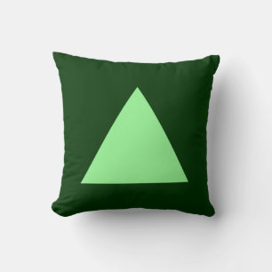 Triangle Colours - Mint Green on Dk Green Throw Pillow