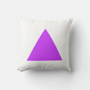 Triangle Colours - Neon Purple with White Throw Pillow