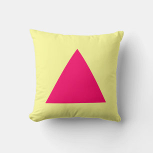 Triangle Colours - Neon Red with Chalk Yellow Throw Pillow