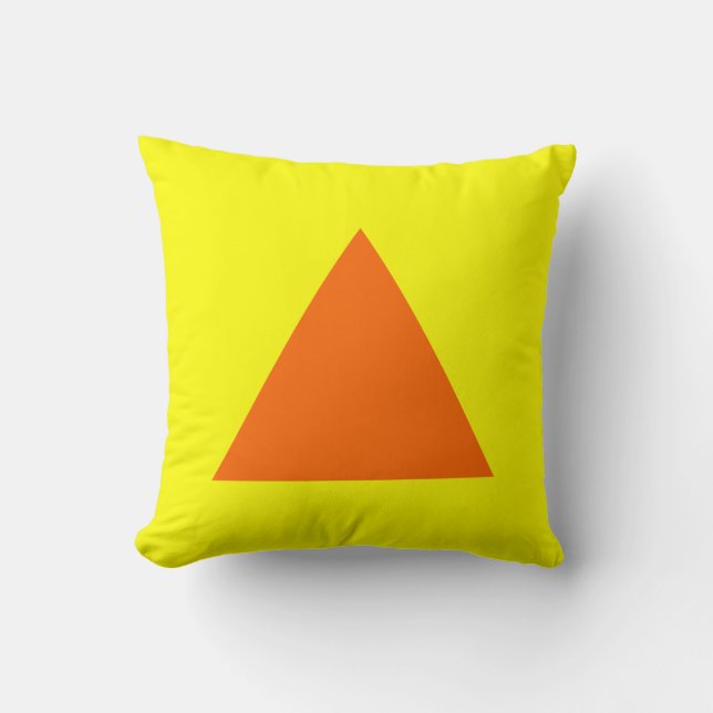 Triangle Colours - Orange and Yellow Throw Pillow (Front)
