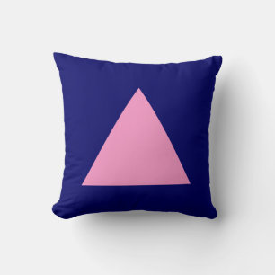 Triangle Colours - Pink and Deep Navy Throw Pillow